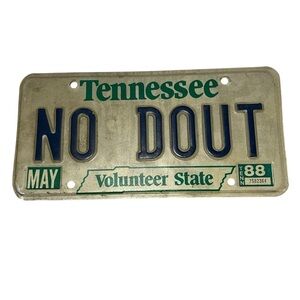 Rare Retro Personalized License Plate With “No Doubt” Garage Decor/Man Cave